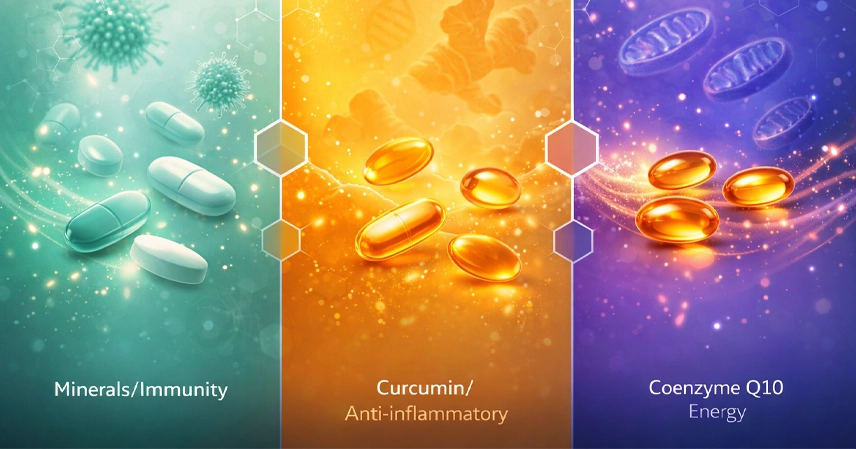 comparativ suplimente premium România 2026 minerale curcumină CoQ10